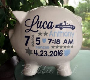 Police Themed Baby Gifts - Piggy Bank