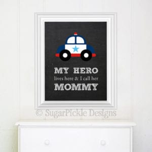 Police Themed Baby Gifts - Hero Nursery Print