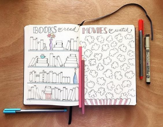 Fun books and movies bullet journal theme ideas!