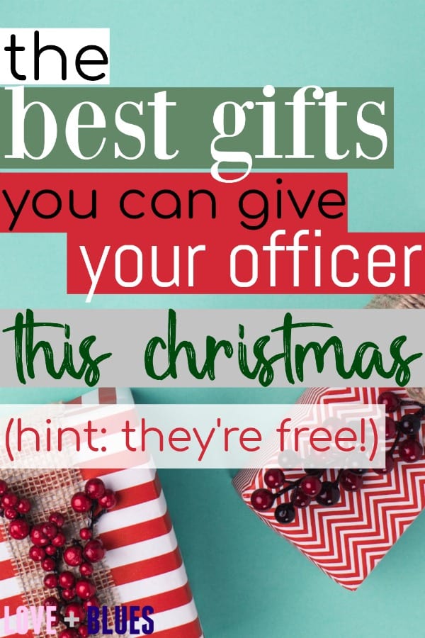 Love this. Great to put things in perspective like this sometimes - the best gifts you can give your officer are absolutely not things that can be bought!