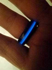 So cool! a thin blue line glow in the dark ring