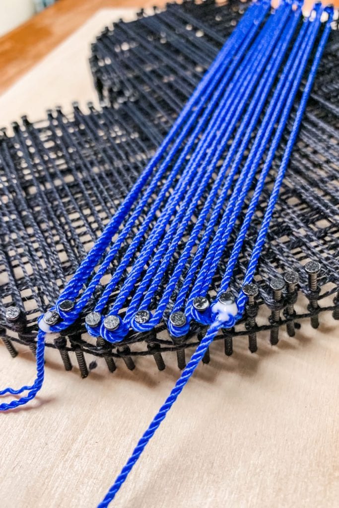 For the thin blue line string art if you're using thread that's kinda slippery, make sure to add glue!