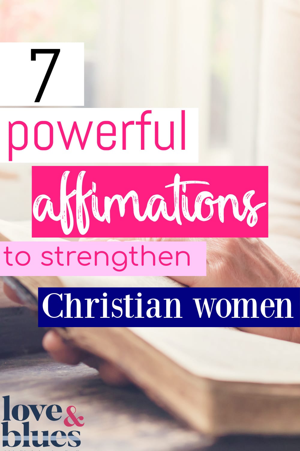 Amazing biblical affirmations based on SCRIPTURE to help strengthen the Christian woman! a MUST read in this day and age!